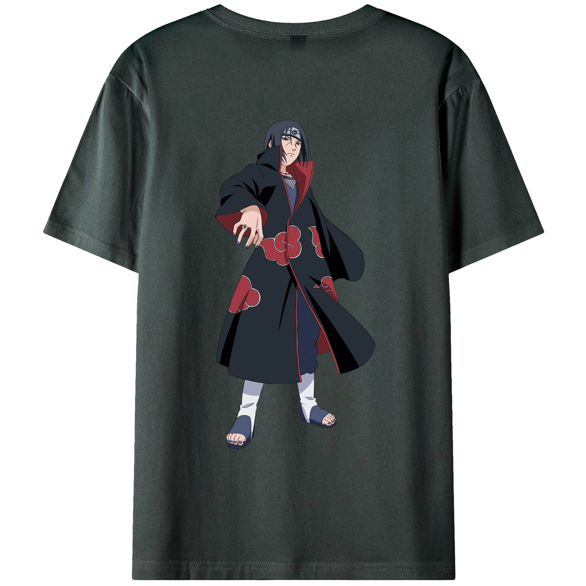 （画像用） NARUTO -ナルト- うちは イタチ Uchiha Itachi 綿100％ メンズ半袖Tシャツ（バックプリント） 通気性